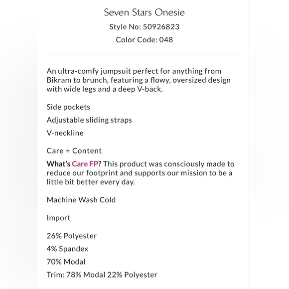 Free People FP Movement Seven Stars Onesie - Flowy Ivory Cream Jumpsuit - Picture 8 of 13